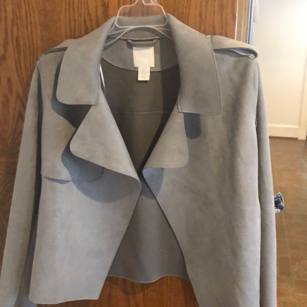 Grey faux suede jacket Sz 6